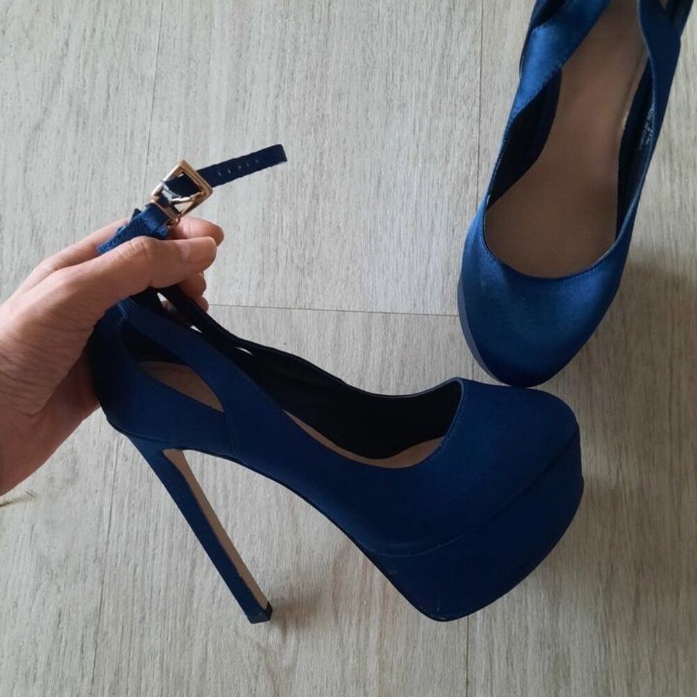 Blue high heels